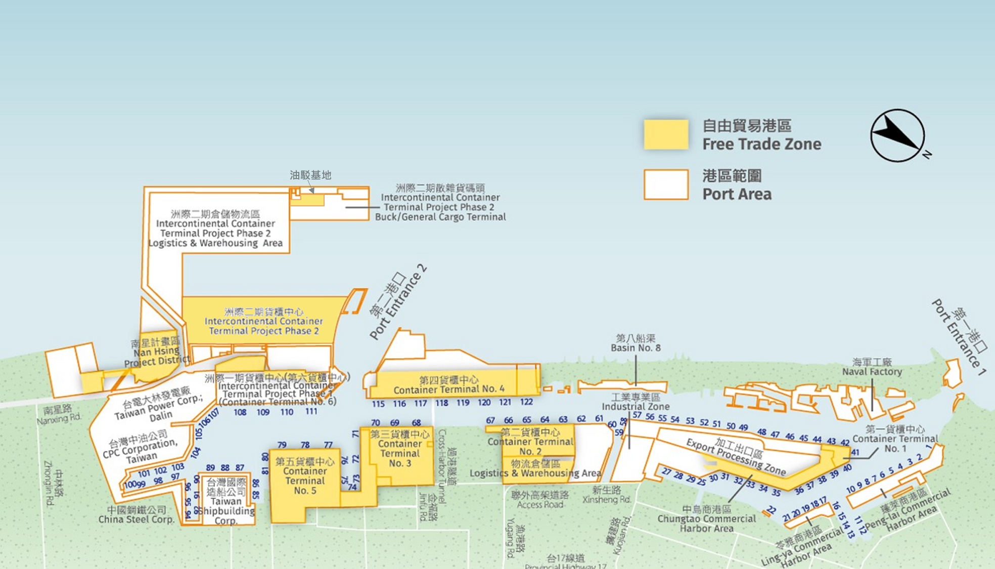 高雄港自由貿易港區範圍圖